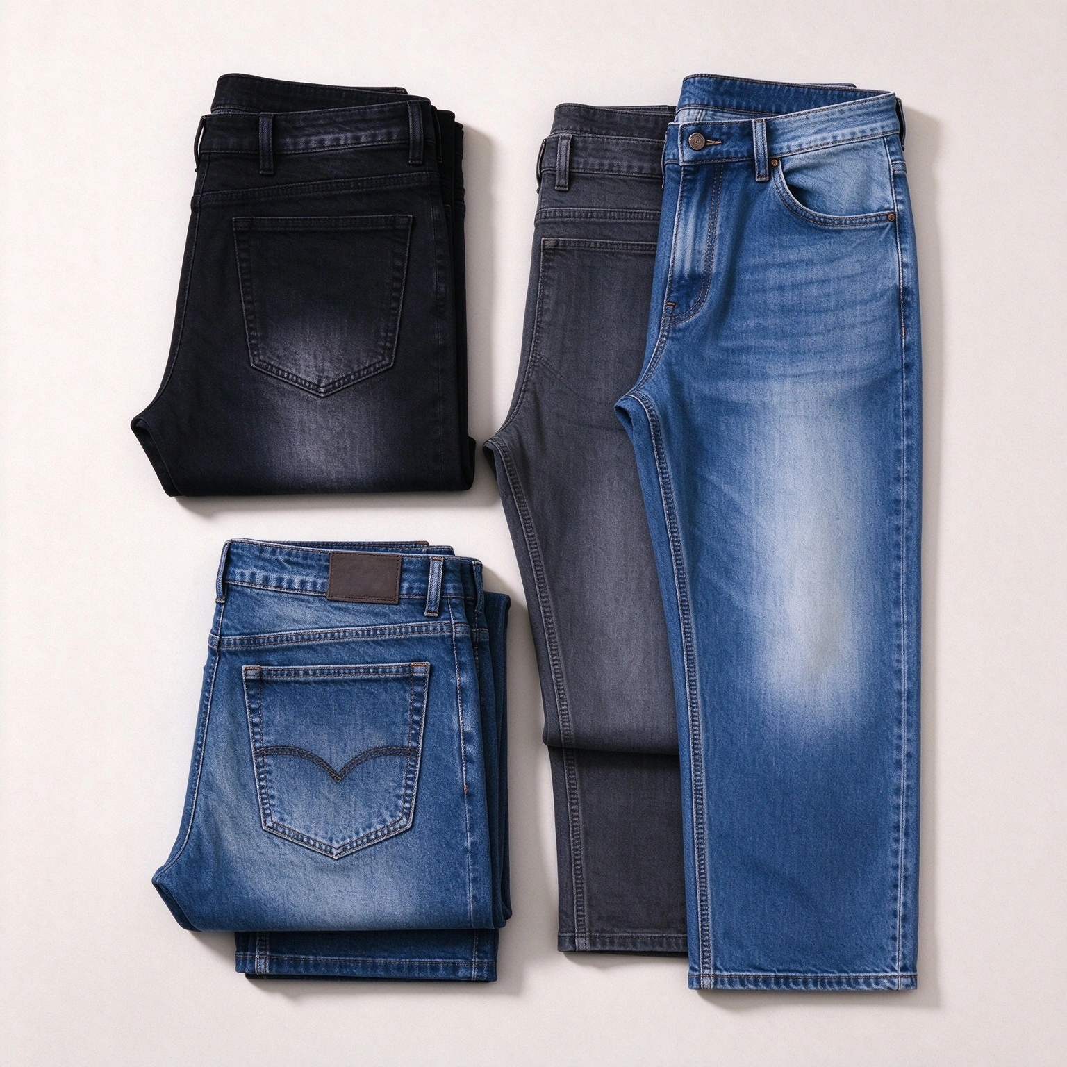 Men's ready-stock jeans multiple washes and fits