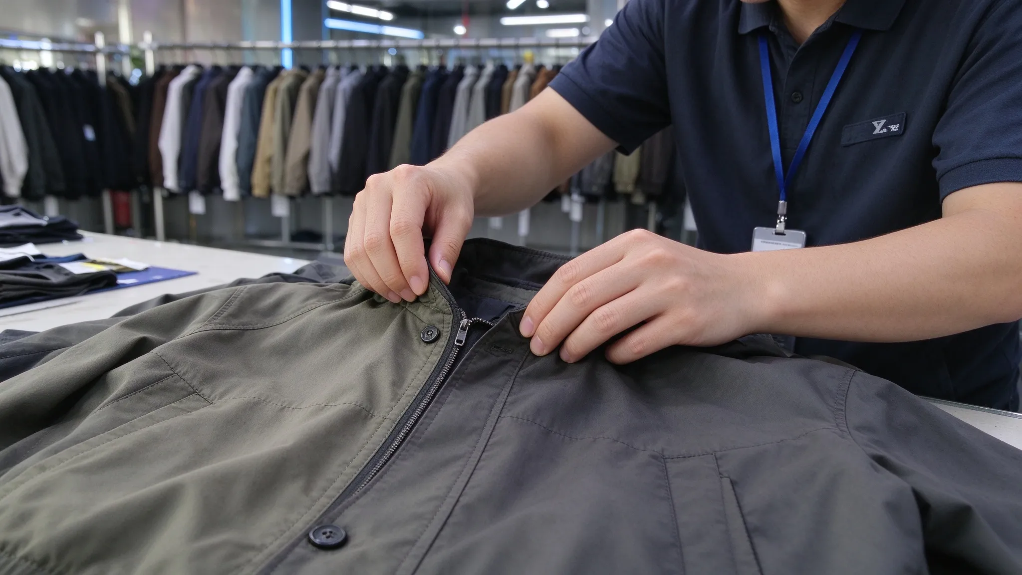 Quality inspection of YLZ menswear